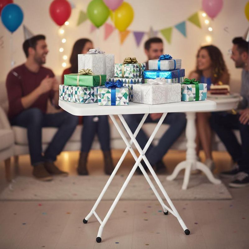 Mesa Plegable Ajustable Erika de 76.5 x 49.5 x 71.5 cm Color Blanco