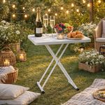 Mesa Plegable Ajustable Erika de 76.5 x 49.5 x 71.5 cm Color Blanco