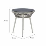 Set de Patio Pepe de 3 Piezas con Mesa Redonda Color Gris y Crema