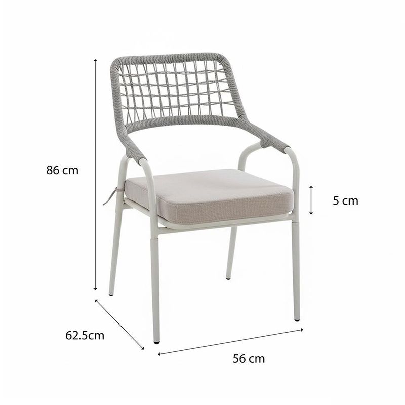 Set de Patio Pepe de 3 Piezas con Mesa Redonda Color Gris y Crema