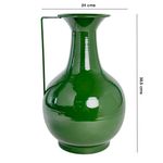 Jarrón Decorativo de Metal con Asa 24 x 14.8 x 38.5 cm en Color Verde