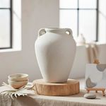 Jarrón de Cerámica Color Blanco de 26 Cm