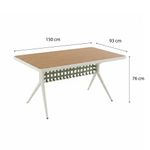 Set de Comedor de Patio Leo de 6 Asientos Color Verde y Crema