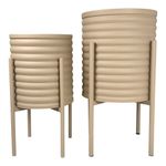 Set de 2 Maceteros de Metal Color Beige de 60.5 Cm