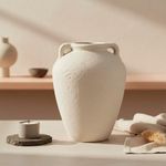 Jarrón de Cerámica Color Blanco de 31 Cm