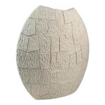 Florero Plano Texturizado Color Blanco de 31.5 Cm