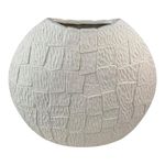 Florero Plano Texturizado Color Blanco de 31.5 Cm