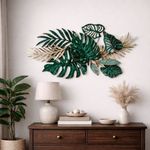 Placa Decorativa de Pared Diseño Hojas Color Verde de 89.5 Cm