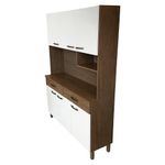 Gabinete de 6 Puertas y 2 Gavetas para Cocina 39 x 130 x 186 cm Café y Blanco