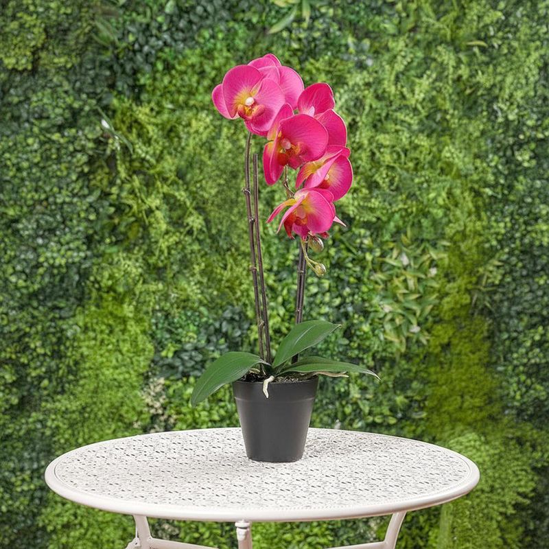 Orquídea Artificial Decorativa con Pote Color Fucsia