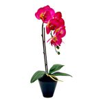 Orquídea Artificial Decorativa con Pote Color Fucsia