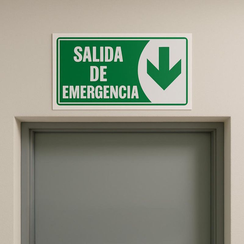 Rótulo de Salida de Emergencia de 30 x 14 Cm