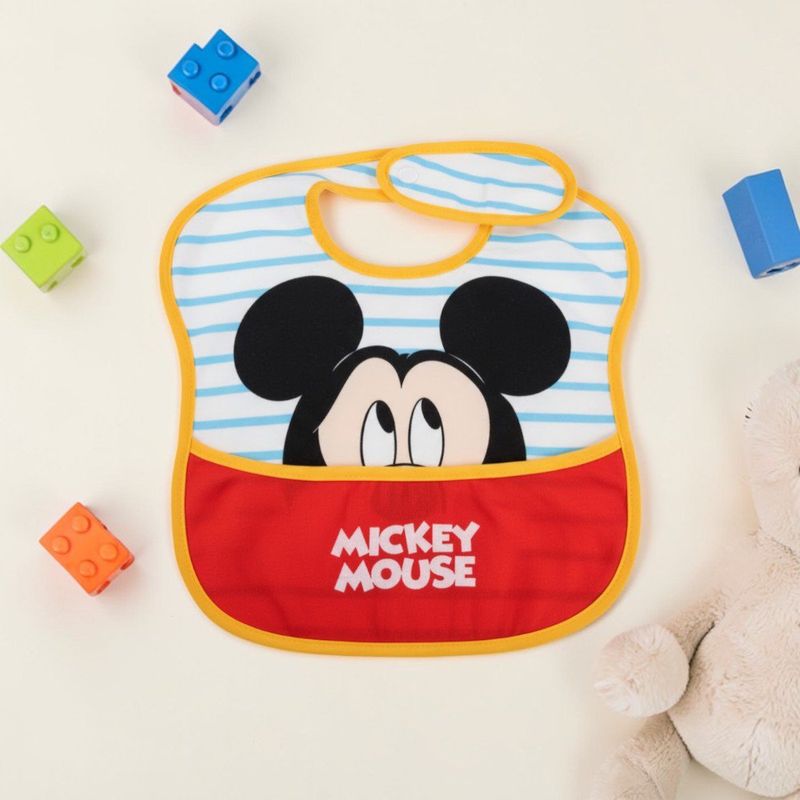 Babero con Bolsillo Diseño Mickey Mouse Rojo y Amarillo