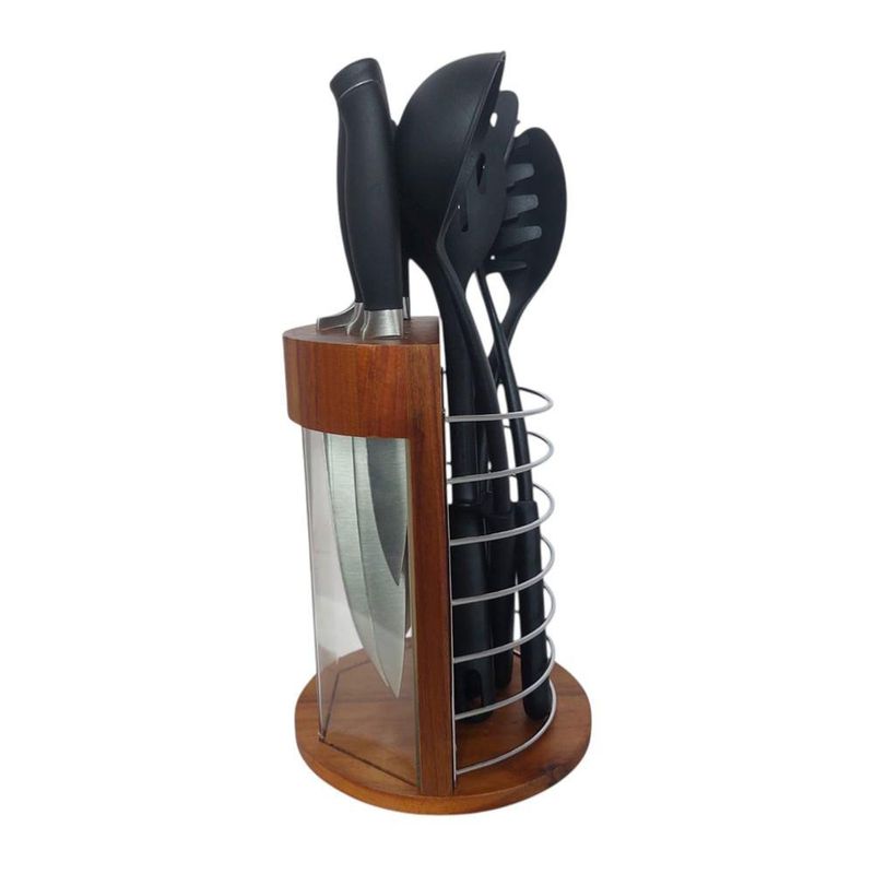 Block de 11 Cuchillos y Utensilios de Cocina