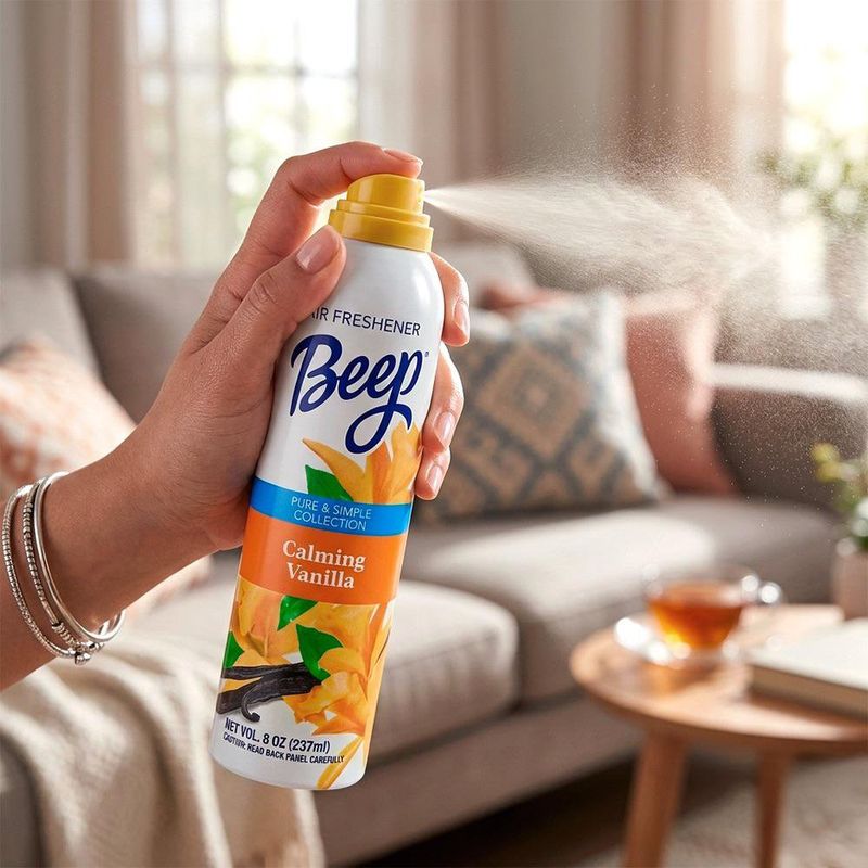 Aromatizante en Aerosol Beep Aroma Vainilla Relajante de 237 ml