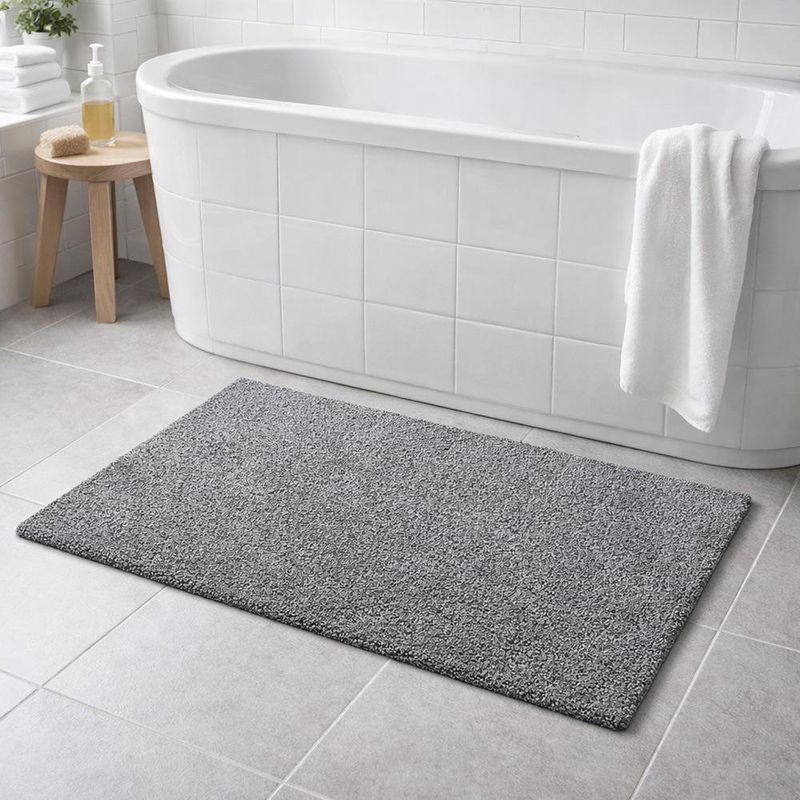 Alfombra de Baño Diseño Texturizado de 60 x 90 cm Color Gris