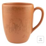 Pocillo Redondo Jaspe de 14 oz con Asa Color Terracota
