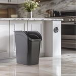 Basurero Plástico sin Tapa Color Negro de 35 L