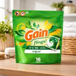 Detergente en Cápsulas Gain Flings Original 3 en 1 con 16 Unidades