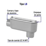 Caja Condulet de Metal Conexión LB 1/2 Plg