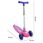 Tri Scooter Infantil con Casco y Rodilleras de Protección Color Rosado