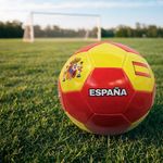 Pelota de Futbol No.5 España Color Rojo con Amarillo