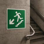 Rótulo Escalera Izquierda para Señalización de 30 x 14 Cm