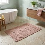 Alfombra de Baño con Diseño Texturizado de 50 x 80 cm Color Rosado