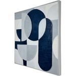 Cuadro Decorativo Abstracto Geométrico en Tonos Azules de 82 x 4.5 Cm