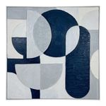 Cuadro Decorativo Abstracto Geométrico en Tonos Azules de 82 x 4.5 Cm