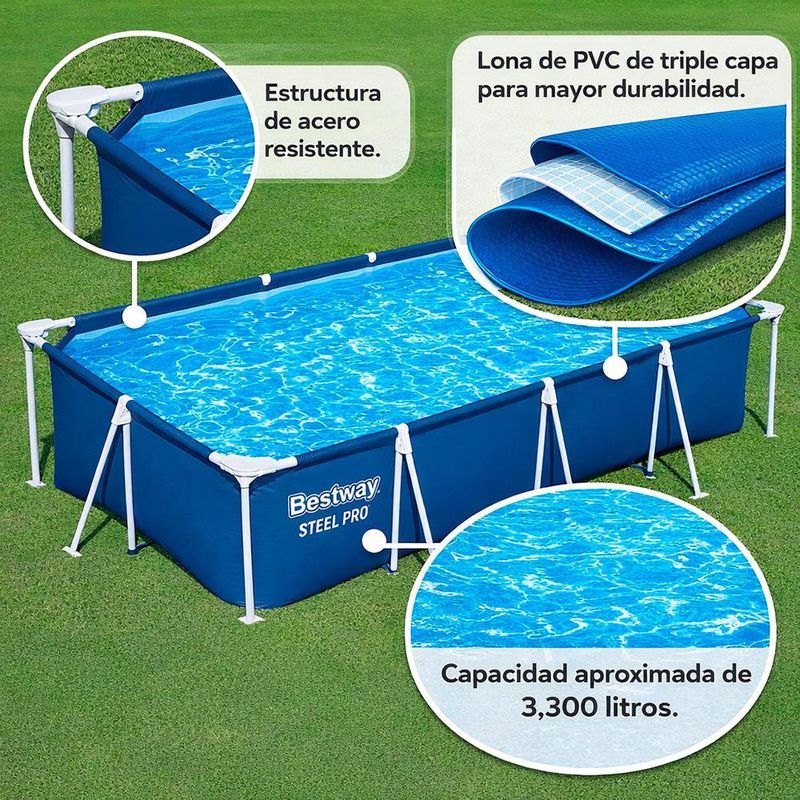Piscina Steel Pro de 4x2.11x0.81 Metros