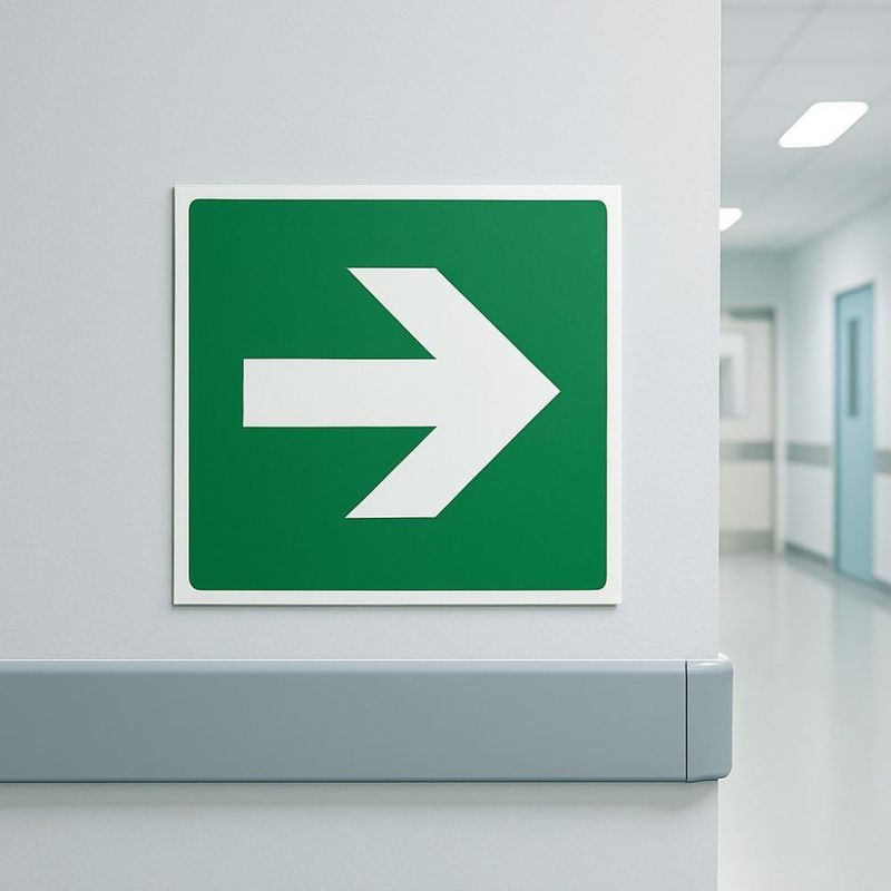 Rótulo de Flecha Derecha Material Plástico para Señalización de 22.4 x 22.4 Cm