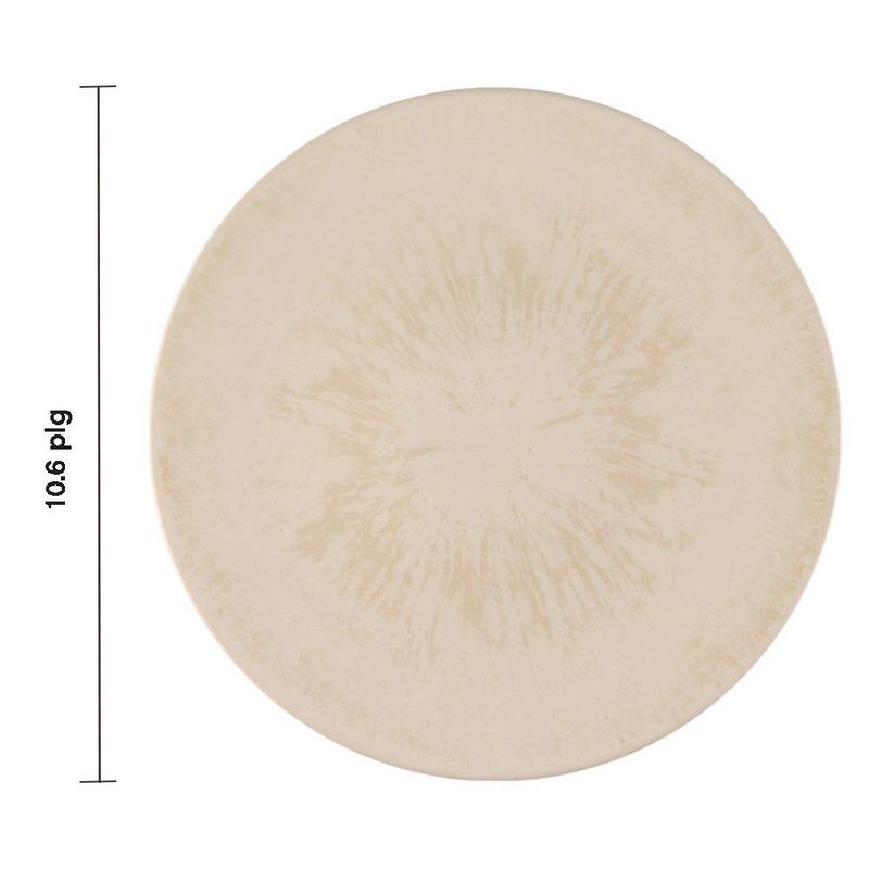 Plato de Cena Redondo Jaspe de 10.6 plg Color Blanco