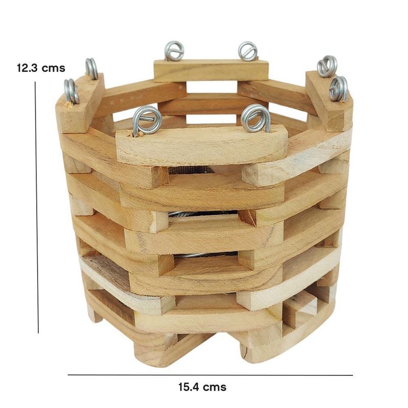 Maceta Octagonal Alta de Madera Teca No. 6