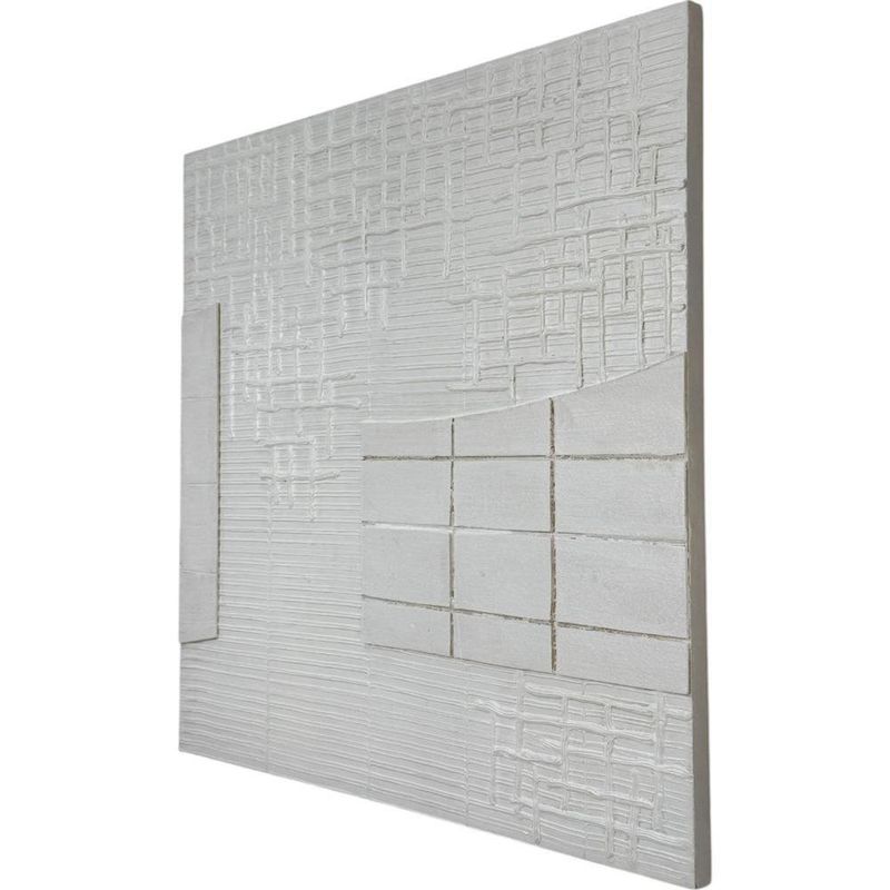 Cuadro Abstracto Blanco Texturizado