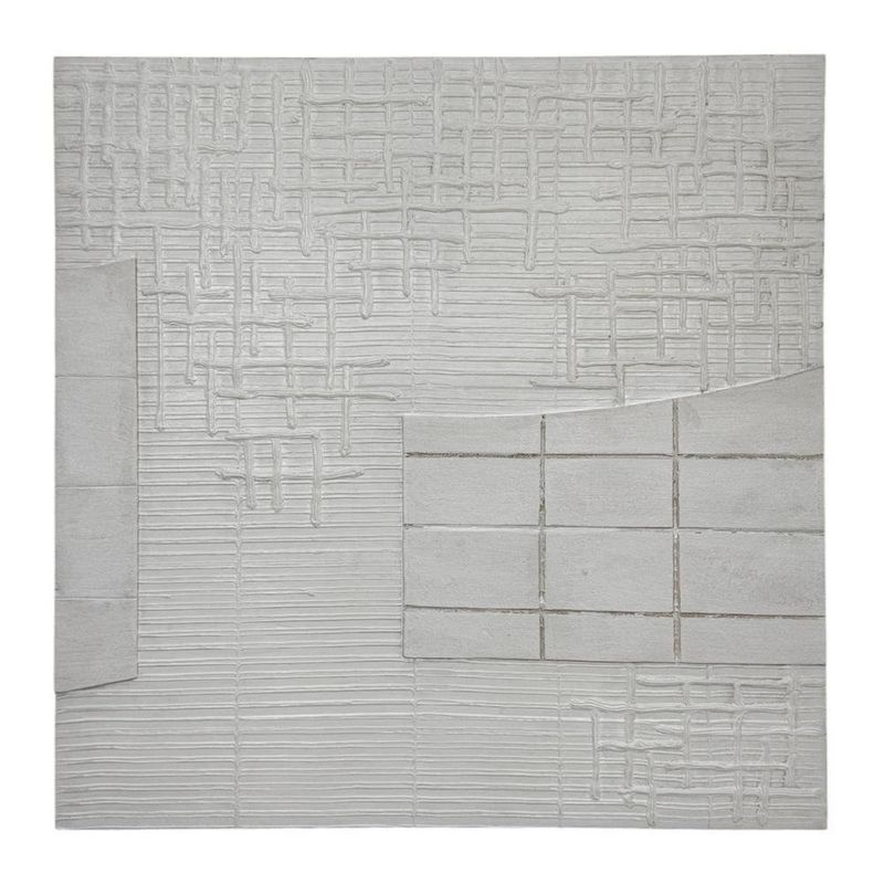 Cuadro Abstracto Blanco Texturizado