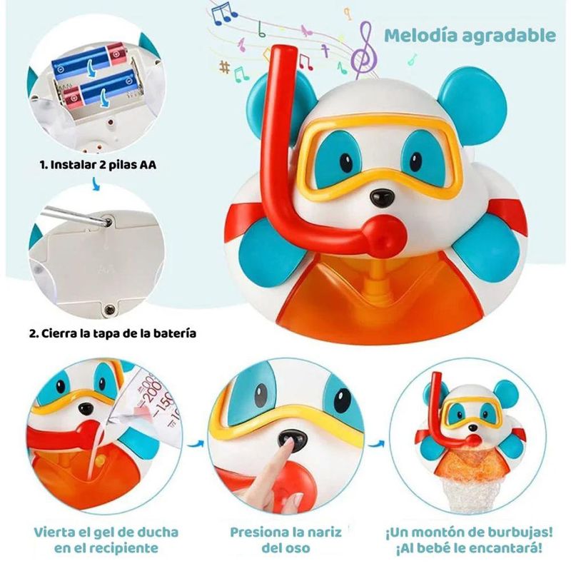 Juguete para Bañera Oso Burbujero Musical