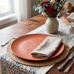 Plato Base Redondo Jaspe de 32 cm Color Terracota