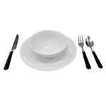 Set de Vajilla y Accesorios Color Blanco/Negro 20 Pzas