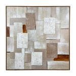 Cuadro Abstracto Texturizado en Tonos Beige y Corinto