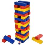 Juego de Mesa Torre Tambaleante de Colores con 48 Bloques de Madera