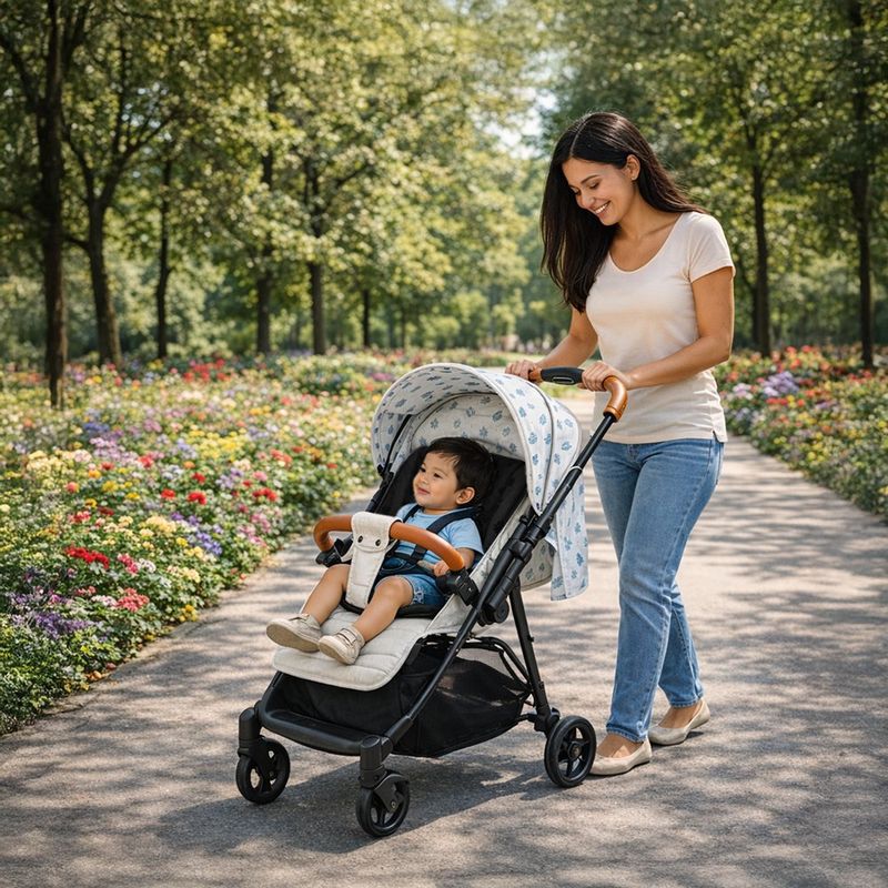 Carruaje para Bebé Forest con Arnés de 5 Puntos y Plegado Rápido Color Gris