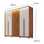 Armario Meyer Café y Crema para Dormitorio 57 x 268 x 234.2 cm