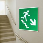 Rótulo para Señalización Escalera Derecha Material Plástico de 30 x 14 Cm