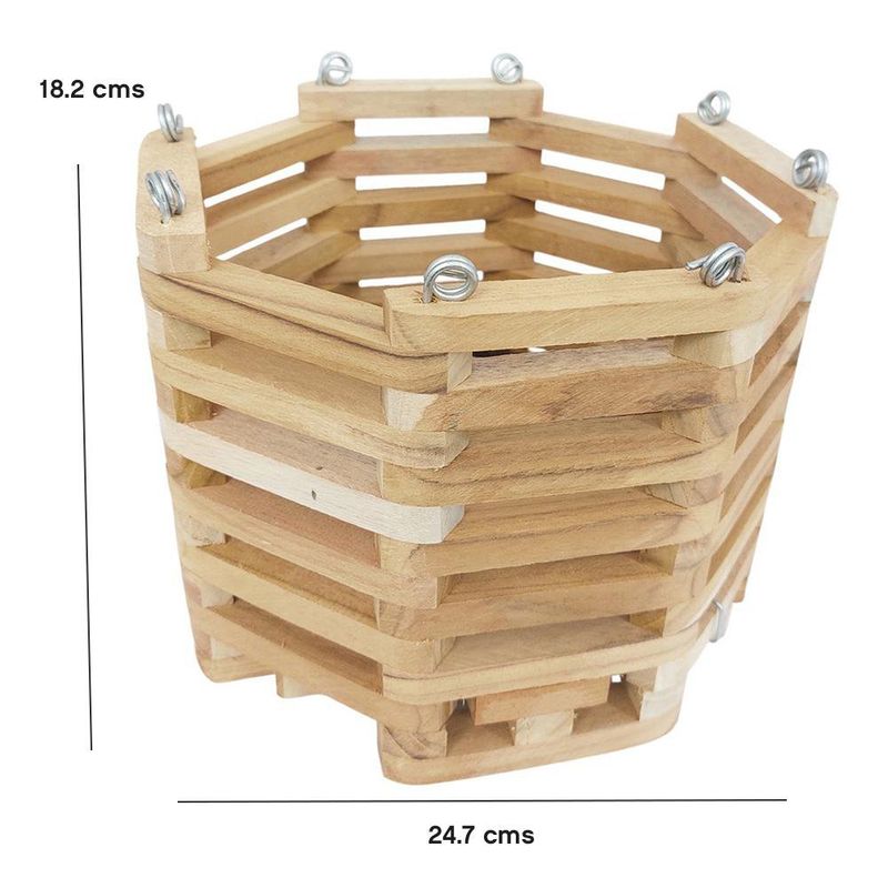 Maceta Octagonal Alta de Madera Teca No. 10