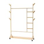 Colgador de Bambú con Ganchos Laterales y Bandeja de 155 cm Color Natural