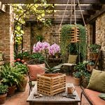 Maceta Cuadrada Alta de Madera Teca No. 8