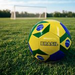 Pelota de Futbol No.5 Brasil Color Amarillo con Verde y Azul