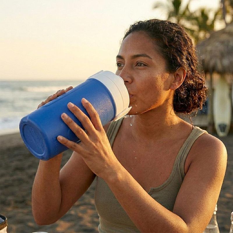 Hielera Estilo Termo de 1/2 Galón Color Azul