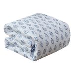 Set Edredón de 7 Piezas Tamaño Queen con Fundas y Sábanas Color Azul